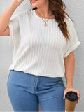 T-shirt Manches Courtes Couleur Unie Grande Taille