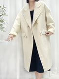 Airchics manteau en laine double boutonnage avec poches femme oversized