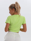 Airchics t-shirt lycra coulisse taille v-cou manches courtes femme mode