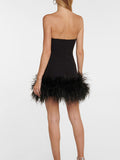 Airchics mini-robe moulante bustier plume mode cocktail