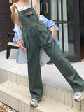 Airchics salopette en jean avec poches femme mode bleu canard