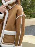 Airchics manteau aviateur doublé polaire boutonnage avec poches femme mode hiver
