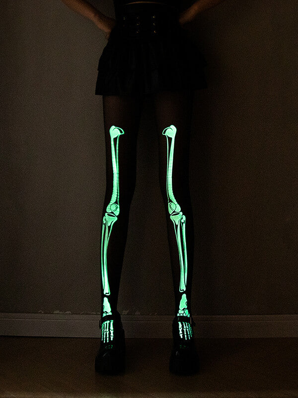Airchics femmes bas autofixant squelette lumineux accessoire déguisement halloween