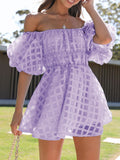 robe à carreaux violette