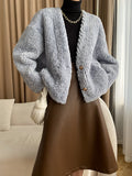 Airchics manteau imitation peau de mouton teddy boutonnage avec poches femme mode