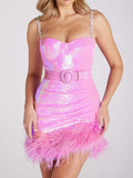 robe-moulante-sequins-ceinture-sexy