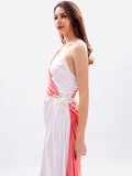 Airchics robe maxi longue satin une épaule élégant de soirée pour mariage