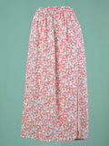 Airchics jupe longue mousseline imprimé à fleurie fendu le côté taille élastique femme bohème