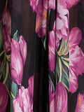 Airchics robe longue mousseline imprimé à fleurie avec ceinture une épaule mode plage
