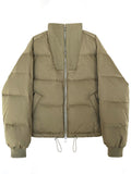 Airchics manteau doudoune avec poches coulisse taille col montant femme mode