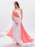 Airchics robe maxi longue satin une épaule élégant de soirée pour mariage
