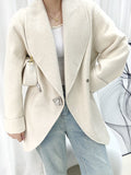Airchics manteau en laine avec poches strass boutons femme mode
