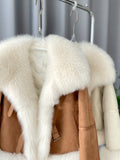 Airchics manteau en fausse fourrure suedine avec poches femme mode hiver