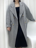 Airchics manteau en laine double boutonnage avec poches femme oversized