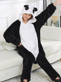 Airchics pyjama kigurumi animaux panda polaire mignon femme combinaison noir