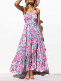 Airchics robe longue imprimé à fleurie avec ceinture bustier bohème de plage