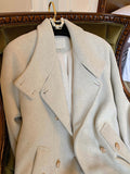 Airchics manteau en laine doublé polaire double boutonnage avec poches femme vintage hiver