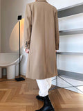 Airchics blazer longue avec poches boutonnage col revers femme mode oversized trench