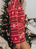 Airchics ensembles de pyjama noel imprimé neige motif manches longues mode femme