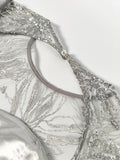 Airchics robe longue mousseline brillante paillette pearl col rond dos nu mode invité mariage gris