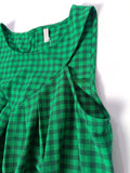 Airchics mi-longue robe carreaux col rond sans manches décontracté cocktail vert