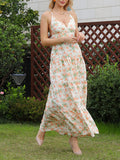 Airchics robe longue imprimé à fleurie à fines brides dos nu élégant bal de promo