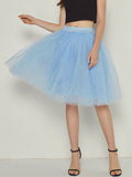 Airchics mi-longue jupe plissé bouffante tutu en tulle bleu