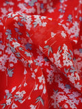 Airchics robe cour trapèzet imprimé à fleurie v-cou manches trompette bohème de plage