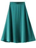 Airchics jupe longue satin trapèze fluide fermeture éclair style tailleur femme