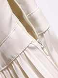 Airchics robe blazer longue plissé avec ceinture col revers femme mode blanche