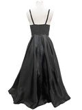 Airchics robe longue bal de promo satin fendu le côté à fines brides v-cou élégant de soirée