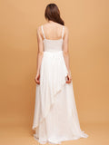 Airchics robe longue mousseline jacquard à fines brides élégant de mariée princesse blanche