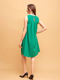 Airchics mi-longue robe carreaux col rond sans manches décontracté cocktail vert