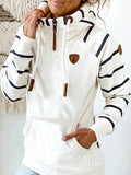 Airchics sweatshirt naketano rayé poches col roulé décontracté femme