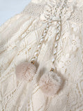 Airchics robe longue broderie anglaise pompon à fines brides bohème de plage