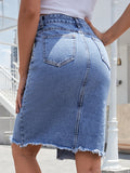 Airchics jupe court moulante jean fendue cuisse avec poches femme mode