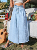 Airchics longue jupe trapèze jean avec poches femme mode