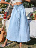 Airchics longue jupe trapèze jean avec poches femme mode