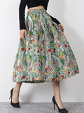 Airchics jupe longue coton imprimé à fleurie fluide vintage femme