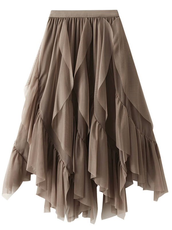 Airchics mi-longue jupe plissé bouffante tutu en tulle élégant