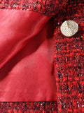 Airchics veste courte en tweed bright wire boutonnage avec poches femme mode noël