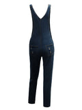 Airchics salopette en jean déchiré troué boyfriend femme combinaison bleu