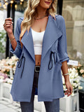 Airchics manteau avec poches boutons coulisse taille découpe v femme mode