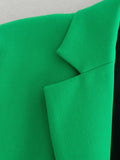 Airchics blazer boutonnage avec poches découpe v femme mode vert