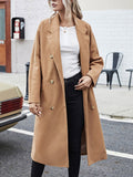 Airchics mi-longue manteau en laine ceinture col revers mode femme camel