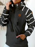Airchics sweatshirt naketano rayé poches col roulé décontracté femme