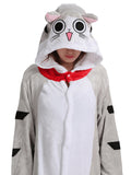 Airchics pyjama kigurumi animaux chat capuche mignon femme pilou combinaison gris