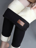Airchics leggings slim doublé en polaire thermique taille haute femme mode patch Label