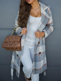 Airchics pardessus trench-coat tartan carreaux double boutonnage femme manteau en laine