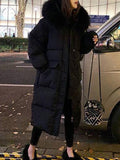 Airchics longue manteau avec poches fermeture éclair à capuche femme mode